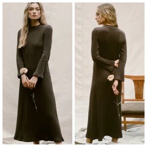 Christy Dawn Charlie Dress Brown Knit Long Sleeve Mock Neck Sweater Size Large